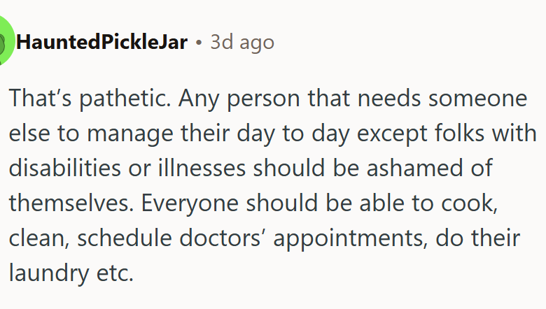 This Redditor is harsh: