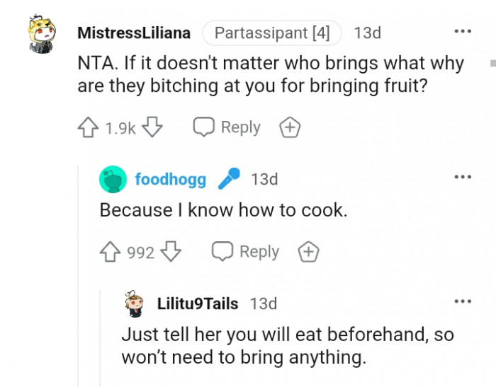 It doesn't matter who brings what