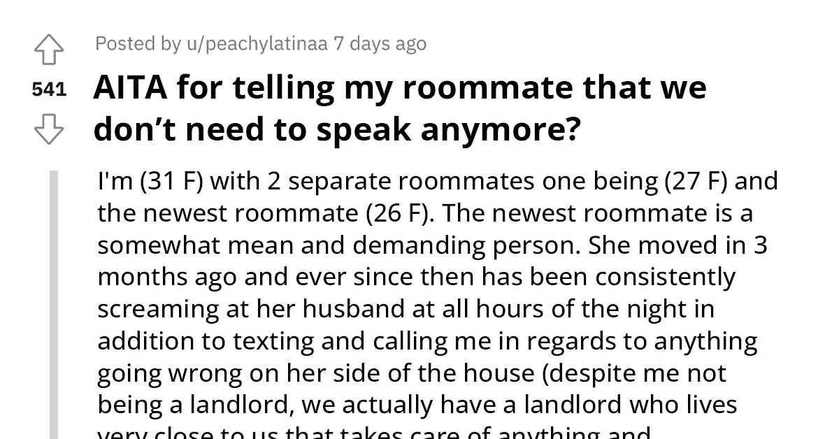 Woman Gets Fed Up With Her Mean And Demanding Roommate, Tells Her They Don't Need To Speak To Each Other