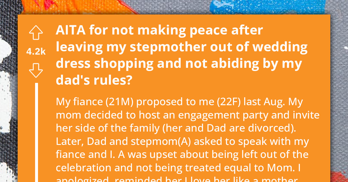 Reddit User Ponders If Excluding Stepmother From Wedding Dress Selection Against Father's Wishes Was Wrong