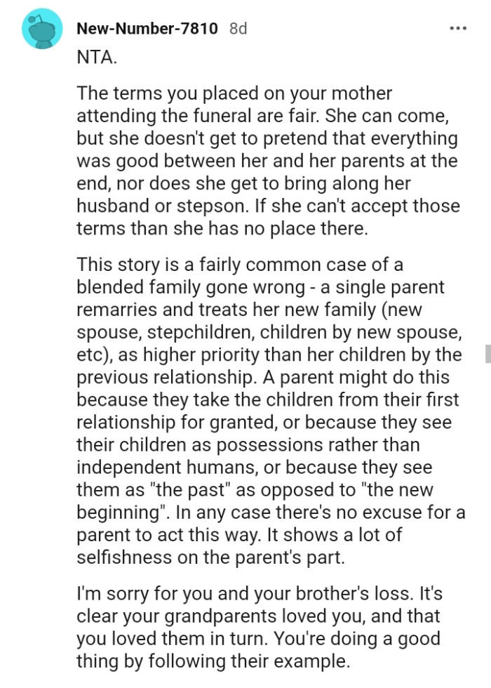 The terms given by the OP are fair