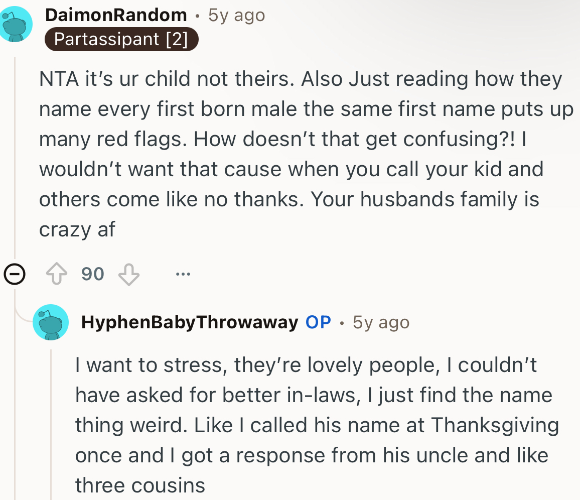 “NTA it’s ur child not theirs.”