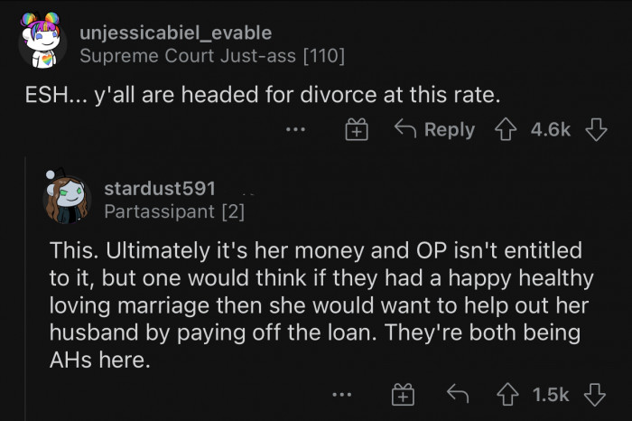 Both OP and his wife are being a-holes here.