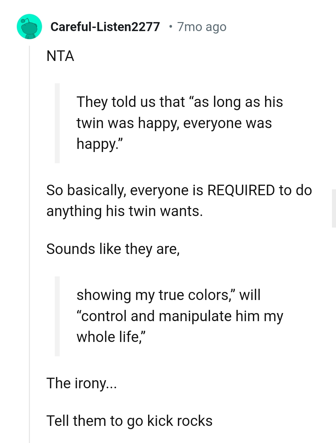 We've gathered some of the most upvoted comments from other Redditors for you to check out below