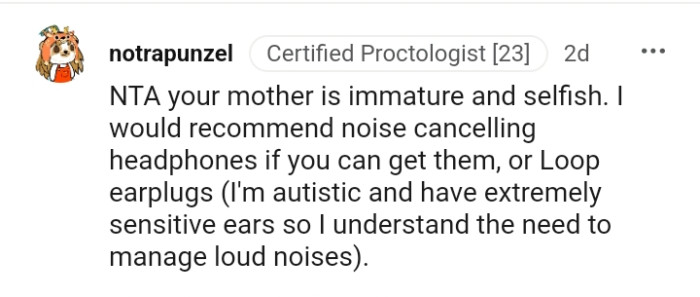 Your mom is immature and selfish