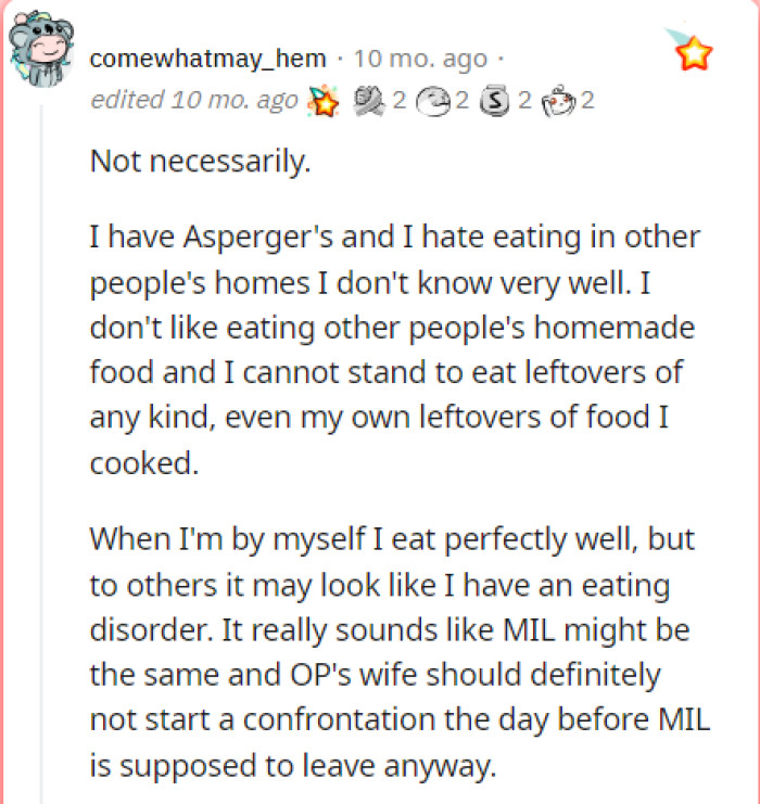 This was an idea that someone else had in the comments in response to them describing it as an eating disorder.