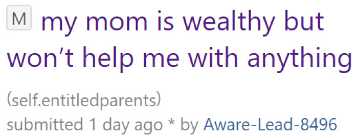 The OP posted about her situation on the Entitled Parents subreddit.