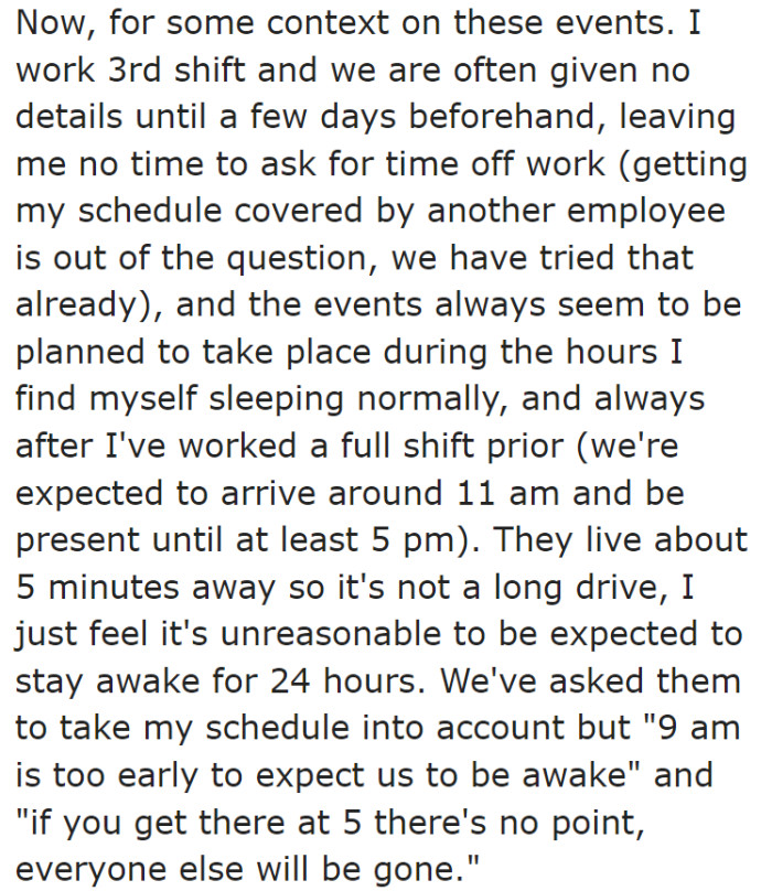 Then he goes into the context we need for these types of events and why they automatically denied the invite without even thinking.