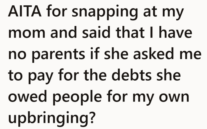 What started as a money issue quickly turned into a painful question about what parents truly owe their children.