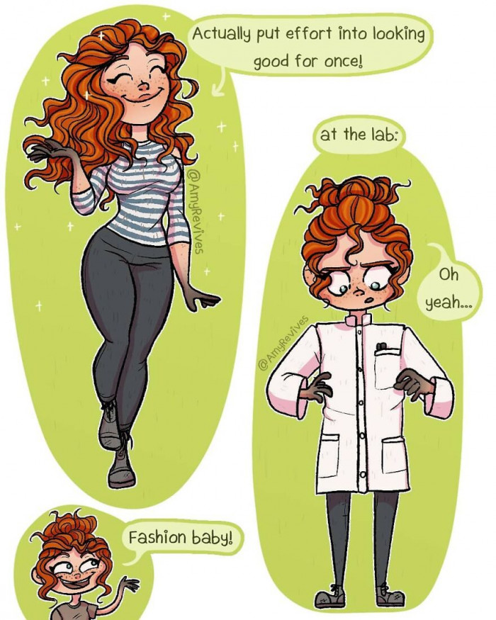 13. The lab coat takes all the effort away