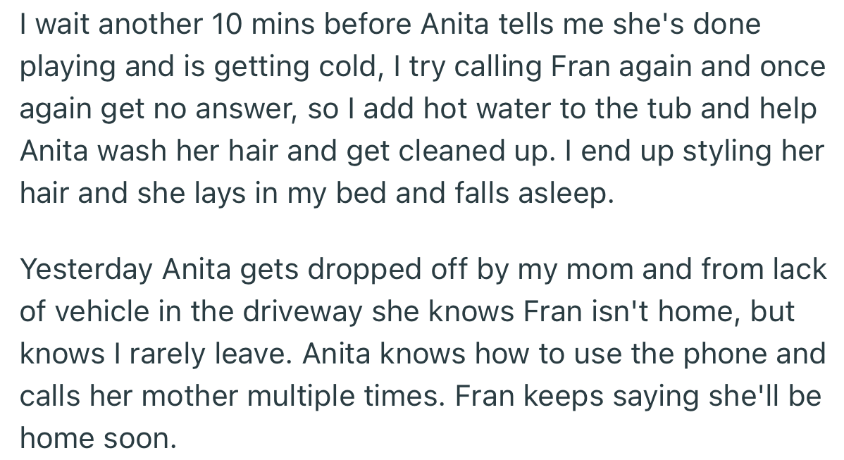 OP ended up catering to her niece’s needs once again as the mother was being dodgy throughout the day