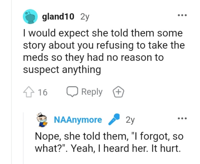 The OP reveals what her mom said, and it really hurt her