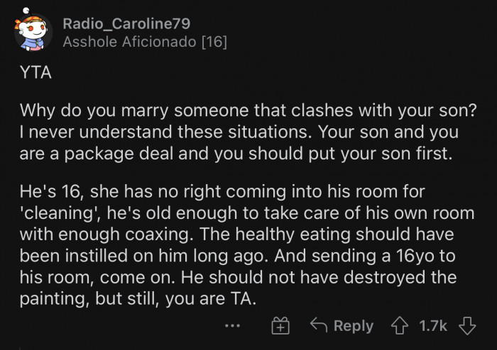 Why marry a person who doesn't get along with your son?