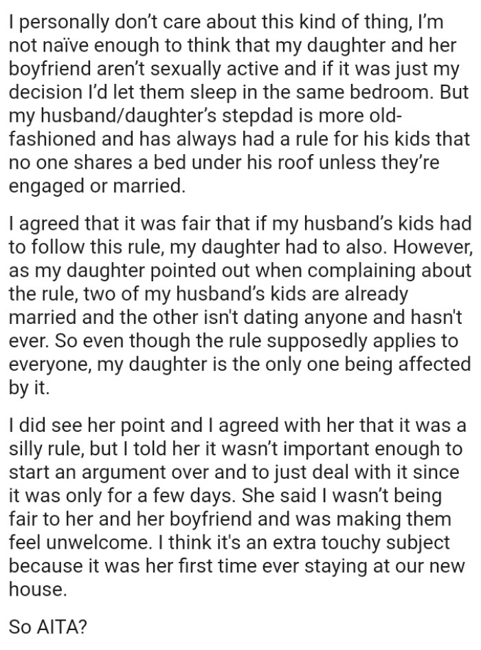 Two of OP's stepkids are already married and the other isn't dating anyone