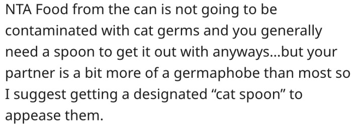 18. Her partner is excessively scared of germs.