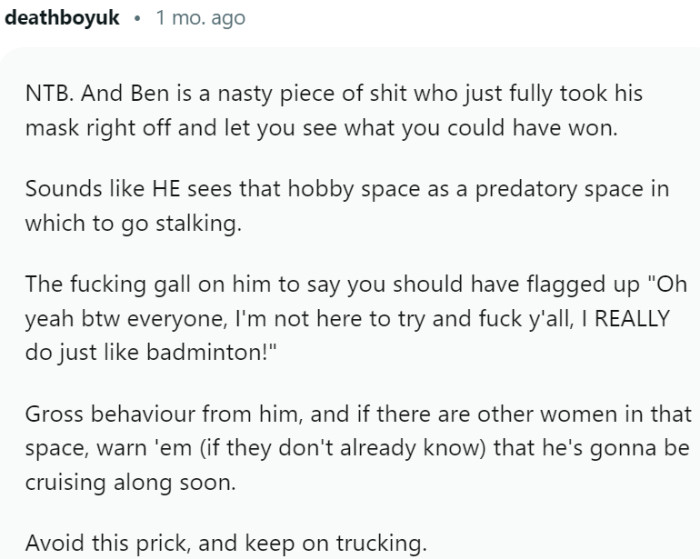 He took his mask right off