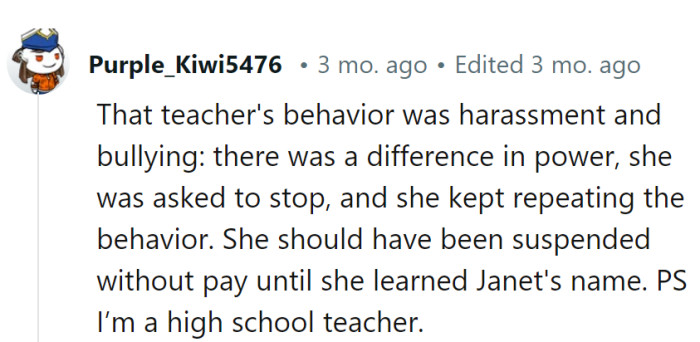 A well-deserved lesson for Old Bitch: 