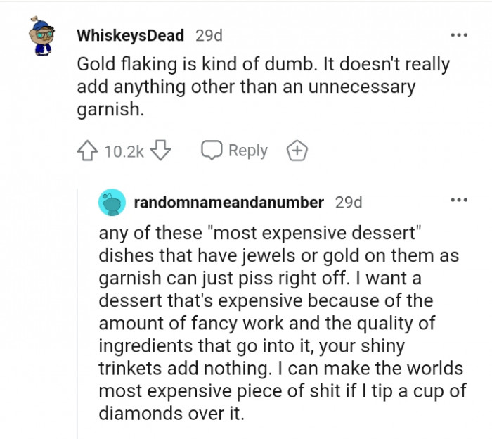 16. For this Redditor, it's gold flaking