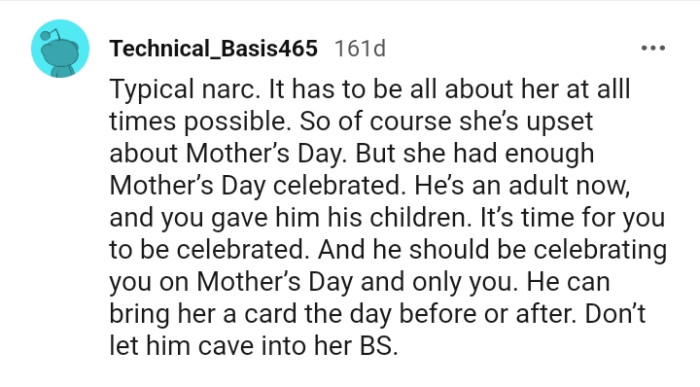 She had enough mother's day crlebrated