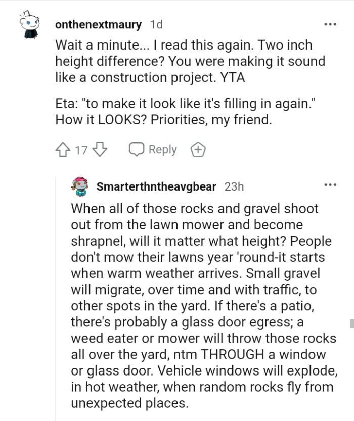 This Redditor is advising the OP to know his priorities