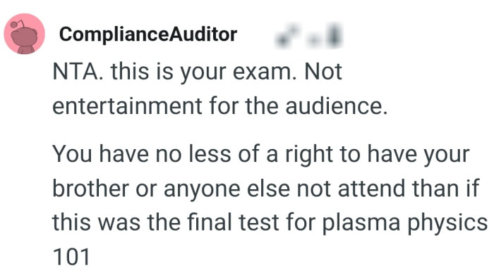 It's the OP's exam