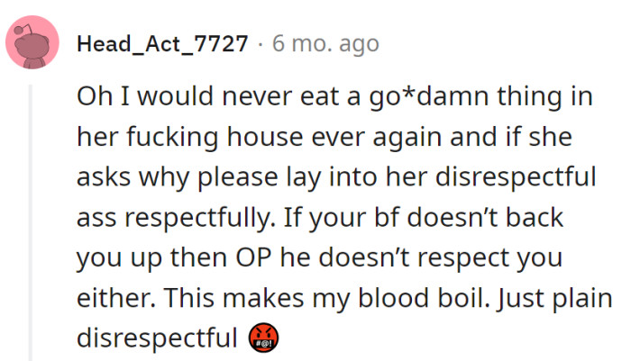 No boyfriend backup? It's a respect deficit, not just an in-law issue.