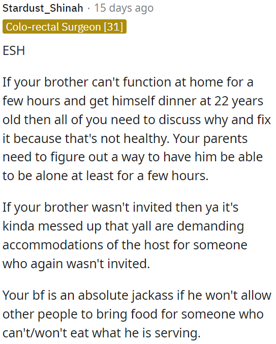 It's unfair to demand special treatment from the host for someone who wasn't invited.