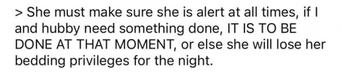 The OP stated her rules one by one.