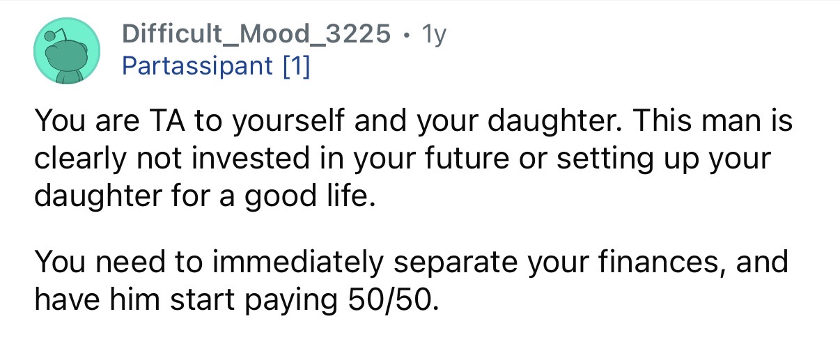 “Separate your finances.”