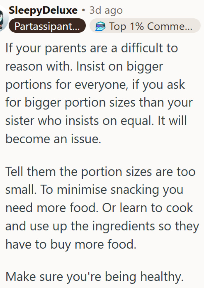 Learning to cook might be my only escape from the portion-size battle