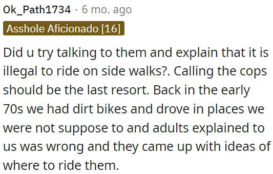 Calling the police should be a last resort.