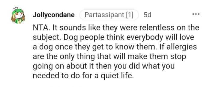 You did what you needed to do for a quiet life