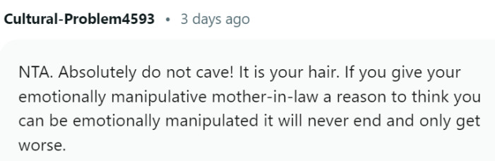 Things will get even worse if OP caves now.