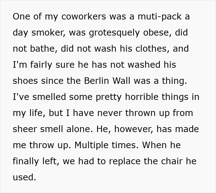 Office scene with coworker walking barefoot, related to prank yogurt incident
