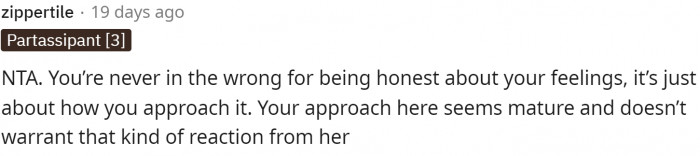 Exactly. She really didn't say anything out of line.