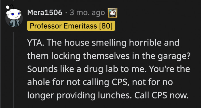 Even if it wasn't drugs, it still warranted a wellness check just to make sure Peter is safe in his own home