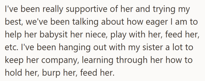 She’s done everything to show up for her sister, soaking in every new aunt lesson she can.