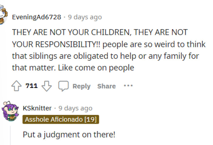 This person definitely had something to say about this, and we completely agree with them because the child is not their responsibility.
