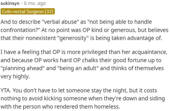 OP is in the wrong and should have handled the situation with more empathy and compassion.