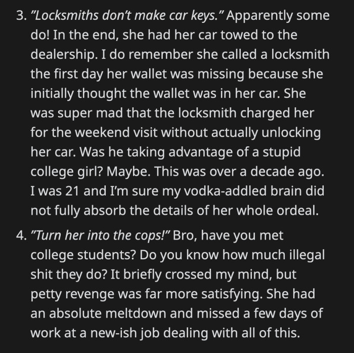She said that she went through a lot of therapy not to be the kind of person who finds joy in another's suffering.