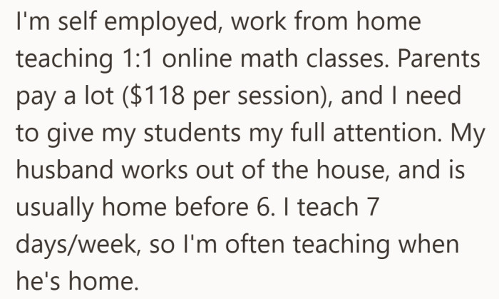 She explains that this is not casual work from the couch. These are paid, one-on-one sessions that demand focus and professionalism.