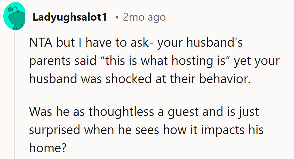 NTA, but it seems her in-laws are watching from the bleachers instead of playing the game of hosting!