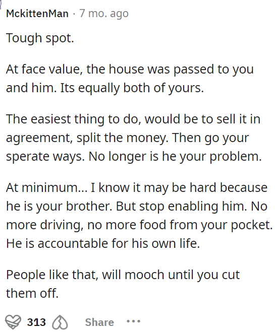 It's unfortunate that they're going through this, especially if the brother is facing challenges.