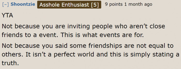 For this Redditor, the OP is the a-hole for a different reason.