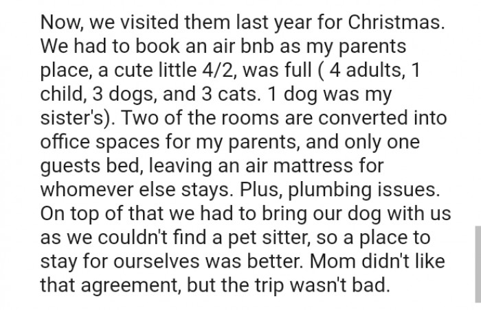 The OP had to bring the dog because they couldn't get a pet sitter