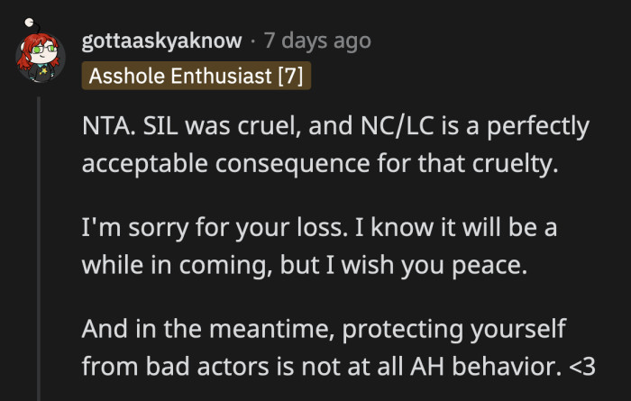 OP's sister-in-law is such an unfeeling person for everything she said to OP