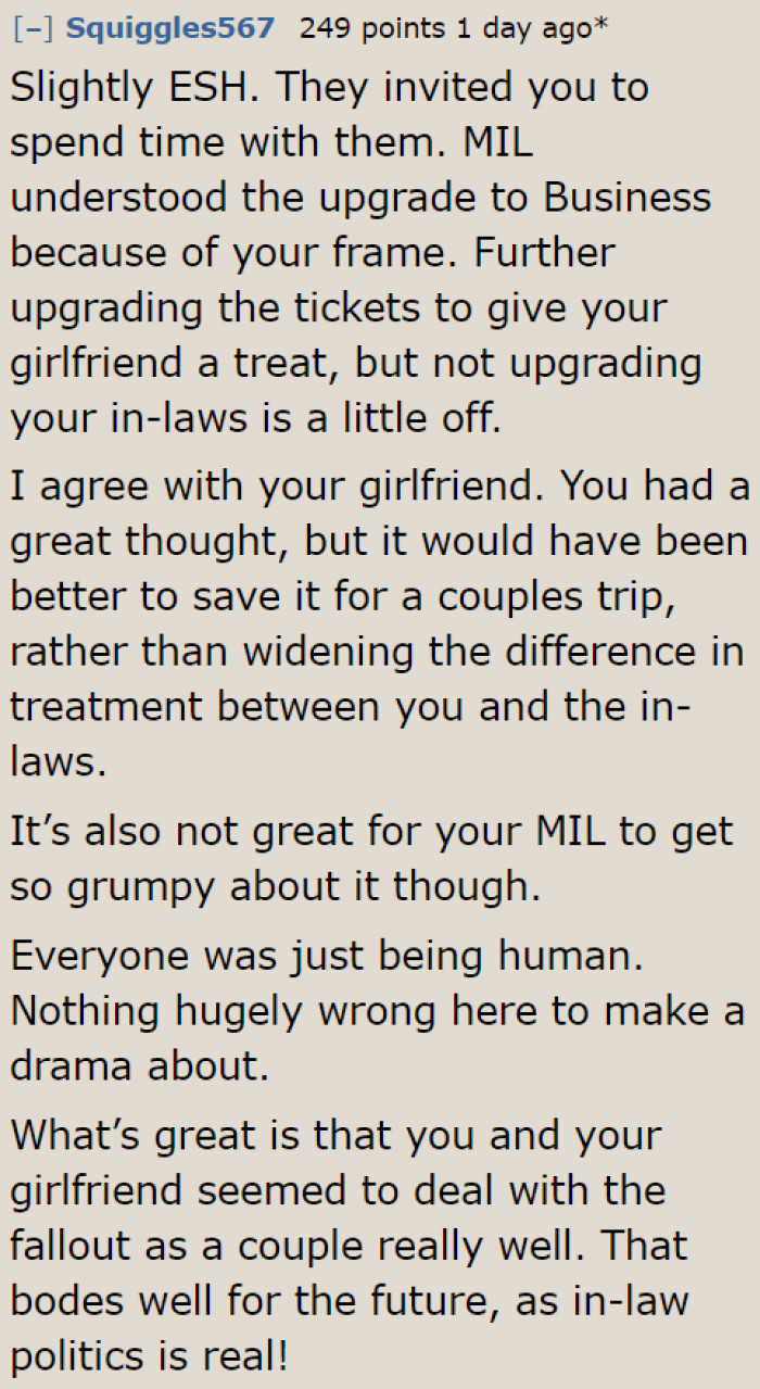 For this Redditor, the surprise should've been saved for a trip where it's just the two of them.