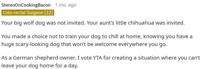 This person switched it up, though, and said that they are TA, even though the commenter is a German Shepherd owner.