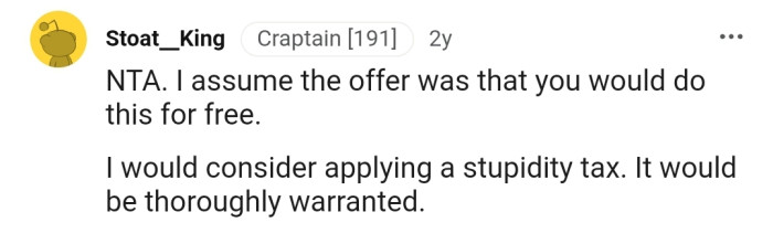 This Redditor is adamant that OP shouldn't do the shoot for free anymore