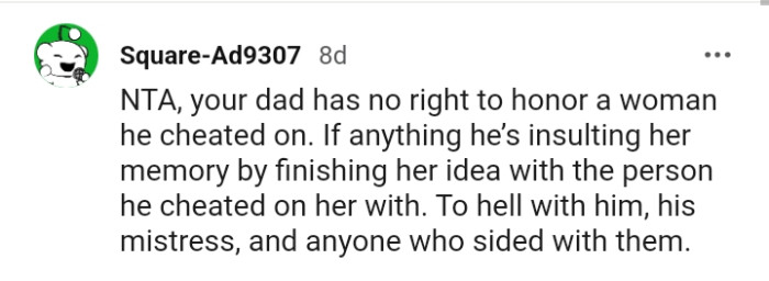 OP's dad has no right whatsoever